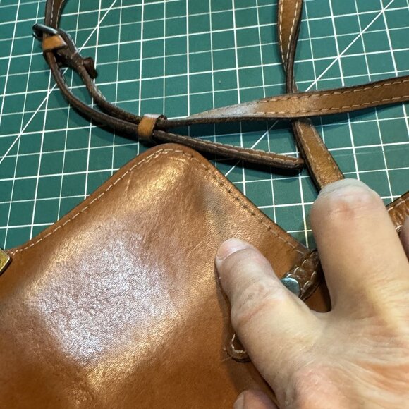 Patricia Nash Bianco Crossbody Organizer Clutch Brown Leather Shoulder Bag - Picture 9 of 13